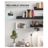 MIRROTOWEL 24â Floating Shelves for Wall DÃ©cor Storage, Set of 2, Wood for Bedroom, Living Room, Bathroom, Kitchen, Picture Ledge and Farmhouseï¼Blackï¼