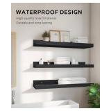 MIRROTOWEL 24â Floating Shelves for Wall DÃ©cor Storage, Set of 2, Wood for Bedroom, Living Room, Bathroom, Kitchen, Picture Ledge and Farmhouseï¼Blackï¼