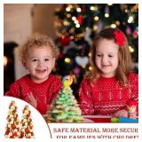 Yuxung 2 Pcs 16 Inch Christmas Ball Tree with 2 Led String Lights Mini Tabletop Cone Shaped Christmas Tree Ball Ornament Table Centerpiece for Xmas Holiday Room Decor(Red, White and Gold)