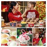 Yaomiao 200 Pcs Christmas Paper Bowls Christmas Disposable Snack Bowls 9 oz Paper Ice Cream Cups Xmas Soup Bowls Paper Cups Bulk Paper Dessert Cups for Christmas Party Supplies, Hot or Cold Food