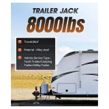 8000 lbs Heavy Duty Trailer Jack, 28.6" Vertical Travel, Adjustable Drop Leg, for Utility Trailers, Yacht Trailers, Boat Trailer Jacks,Black