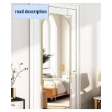 Full Length Mirror Door Hanging, Door Mirror, Over The Door Mirror Full Length, 50"x16" Bathroom Door Mirror, Long Mirror for Bedroom Living Room Locker Room (Gold)