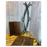 Side Table, Narrow End Table with 3-Tier Storage, Industrial Wooden Nightstand with Unique Butterfly Metal Frame for Bedroom, Living Room, Rustic Brown