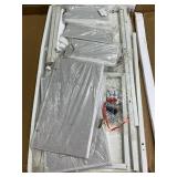 Lufeiya Small White Computer Desk with Fabric Drawers for Home Office Bedroom, 40 Inch Vanity Desk with Drawer Storage and Side Pouch, Study Writing Table, White