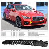YLT AUTO Front Bumper Cover Lower Grille Cover Replacement Kit Black Guard Grid Air Intake Fit for 2014 2015 2016 2017 Infiniti Q50 Sport Model