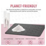 Striver Stone Bath Mat - Diatomaceous Earth Bath Mat, Super Absorbent, Non-Slip, Quick Drying Stone Shower Mat, Easy to Clean - Ideal for Bathroom, Shower Floor, and Kitchen Counter (Dark Grey)
