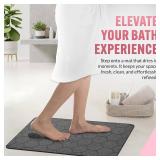Striver Stone Bath Mat - Diatomaceous Earth Bath Mat, Super Absorbent, Non-Slip, Quick Drying Stone Shower Mat, Easy to Clean - Ideal for Bathroom, Shower Floor, and Kitchen Counter (Dark Grey)