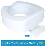 Carex Toilet Seat Riser With Quick-Lock, Raised Toilet Seat Adds 4 Inches of Height to Toilet - Toilet Seat Lifter With 300 Pound Weight Capacity, Slip-Resistant