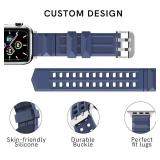 Kethink Sport Band for Watch 44mm 42mm, Man Breathable Strap Soft Silicone Band Replacement for iWatch Series SE/6 5/4/3/2/1 (Midnight Blue, 38/40 mm)