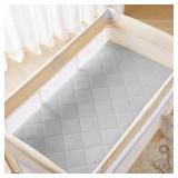 TILLYOU Pack and Play Sheets Pad - Waterproof Play Yard Playpen Sheets Pad, Soft Quilted Sheets with 1