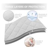 TILLYOU Pack and Play Sheets Pad - Waterproof Play Yard Playpen Sheets Pad, Soft Quilted Sheets with 1