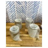 4 Sets Labor Day Centerpieces for Tables Red White and Blue American Patriotic Flowers Decorations Include 11.81 Inch Artificial Berry Stem Stars Picks and Vase for Home Office