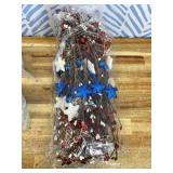 4 Sets Labor Day Centerpieces for Tables Red White and Blue American Patriotic Flowers Decorations Include 11.81 Inch Artificial Berry Stem Stars Picks and Vase for Home Office