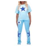 Kaliyah Bright Blue T-Shirt Trackset Medium