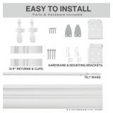 31" x 48" Lotus & Windoware Cordless 2" Faux Wood Room Darkening Horizontal Blind, 31" W x 48" L, Bright White, Embossed