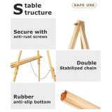 DJAR 3 Pcs 63" Wooden Easel Stand for Sign, Dual-use Adjustable Height, Wood Floor Display Easel for Wedding, Welcome Board, Poster, Picture, Photo- Natural