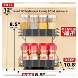 SpaceAid Pull Out Spice Rack Organizer for Cabinet, Heavy Duty Slide Out Seasoning Kitchen Organizer, Cabinet Organizer, with Labels, 8.5" W x10.75 D x8.5 H, 1 Drawer 2-Tier