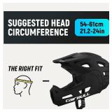 Retails for $135! Lixada Cycling Helmet for Adults Full Face Bike Helmet Adult Cycling Helmet with Detachable Chin Guard and Visor for Mountain Biking 54-61 cm