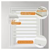 34"W x 72"H Ready Made Persilux Cordless Zebra Blinds for Windows with Jacquard Pattern Insulated Roller Shades Light Filtering Sheer Window Shades for Home, Office and Door (34" W x 72" H, Cream)