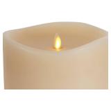 6.25x15-inch Luminara Grand Pillar Flameless LED Candle, Ivory 6.25" x 15", Battery Operated Real Wax w/Timer, Moving Flame, Realistic Unscented Home Decor Safe