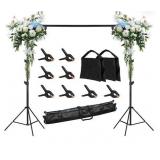 10x8.5ft Adjustable Backdrop Stand Kit - Portable Photo Background Support System for Photography, Weddings, Parties, Projector Screens, Banner Displays