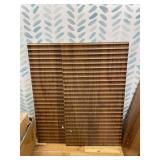 Retails for $182! Modway Render Wall Mounted Bathroom Cabinet in Walnut - 23.5 Inch Compact Wall Storage with Slatted Doors and Adjustable Shelves for Bathroom or Laundry Room