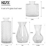 Set of 12 Glass Bud Vase Set, Small Vintage Clear Flower Vase Centerpieces for Table Bulk Cute Rustic Style Mini Vase for Home Decor Wedding Baby Shower Birthday Party
