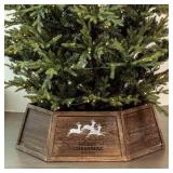 Wooden Christmas Tree Collar & Base Cover, Handcrafted Rustic Tree Skirt