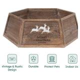 Wooden Christmas Tree Collar & Base Cover, Handcrafted Rustic Tree Skirt