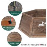 Wooden Christmas Tree Collar & Base Cover, Handcrafted Rustic Tree Skirt