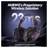 NUBWO Wireless Gaming Headset with Mic for Ps5 Ps4 PC, Zero Interference, 100-Hour Battery All-Day Play, 23ms Sync for Fortnite & Call of Duty/FPS Gamers, Triple Mode All Devices Compatible - Blue