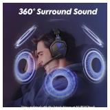 NUBWO Wireless Gaming Headset with Mic for Ps5 Ps4 PC, Zero Interference, 100-Hour Battery All-Day Play, 23ms Sync for Fortnite & Call of Duty/FPS Gamers, Triple Mode All Devices Compatible - Blue