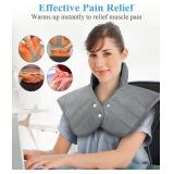 Heating Pad for Neck and Shoulders and Back Pain Relief, Birthday Gifts for Women Men Mom Dad, FSA Eligible Items Only List, Large Heat Pad for Back 6 Heat Settings 4 Timers Auto-Off, 22"x37" Grey