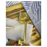 Gold Front Door Handle Set with Passage Lever, Deadbolt Not Included, Exterior Lower Half Grip Trim, Works with Single Cylinder or Smart Deadbolts, Satin Brass