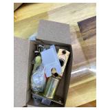 Gold Front Door Handle Set with Passage Lever, Deadbolt Not Included, Exterior Lower Half Grip Trim, Works with Single Cylinder or Smart Deadbolts, Satin Brass