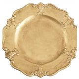 Vintage Gold Decorative Tray for Coffee Table, Round Trays for Home Decor, Perfume, Candles, Jewelry Organizer, Table Centerpieces Wooden Ottoman Tray for Living Room Farmhouse