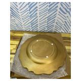 Vintage Gold Decorative Tray for Coffee Table, Round Trays for Home Decor, Perfume, Candles, Jewelry Organizer, Table Centerpieces Wooden Ottoman Tray for Living Room Farmhouse