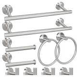 10pcs Bathroom Hardware Set, Brushed Nickel Bathroom Hardware Set, Including 16" Hand Towel Bars, Toilet Paper Holders, Towel Rings, Robe Towel Hooks