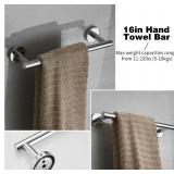 10pcs Bathroom Hardware Set, Brushed Nickel Bathroom Hardware Set, Including 16" Hand Towel Bars, Toilet Paper Holders, Towel Rings, Robe Towel Hooks