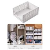 5Pcs Stackable Clothes Storage Basket Organizer Sliding Cabinet Drawer Shelf DIY Divider Separator Desktop Container for Wardrobe Cupboard Kitchen Bathroom Office (White)