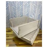 5Pcs Stackable Clothes Storage Basket Organizer Sliding Cabinet Drawer Shelf DIY Divider Separator Desktop Container for Wardrobe Cupboard Kitchen Bathroom Office (White)