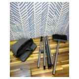 kelamayi Broom and Dustpan Set for Home, Office, Indoor&Outdoor Sweeping, Stand Up Broom and Dustpan (Black&Gray)