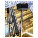 kelamayi Broom and Dustpan Set for Home, Office, Indoor&Outdoor Sweeping, Stand Up Broom and Dustpan (Black&Gray)