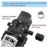 12 Volt Diaphragm Pump 5LPM 1.35 GPM 116PSI Self Priming Sprayer Pump 12V DC Fresh Water Diaphragm Pressure Pump for RV Camper Marine Boat Lawn (60W)