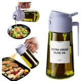 TrendPlain - Original 16oz/470ml Olive Oil Dispenser Bottle for Kitchen Gadgets and Air Fryer Accessories - Olive Oil Sprayer for Cooking w/Stickers - Lilac