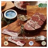 Tiny Land Organic Play Food Set - 6PCS Wooden Seafood & Meat Toy Set for Kids, Pretend Grocery for Kitchen Play, Montessori Toy Gift