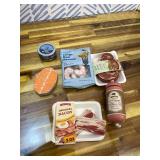 Tiny Land Organic Play Food Set - 6PCS Wooden Seafood & Meat Toy Set for Kids, Pretend Grocery for Kitchen Play, Montessori Toy Gift