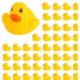 50-Pieces Float & Squeak Mini Rubber Duck Baby Bath Ducky Sound Shower Toys for Kids