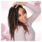 Fulcrum Passion Twist Hair 12 Inch, 8 Packs Passion Twist Crochet Hair for Black Women, Prelooped Crochet Twist Hair with Curly Ends (12Inch, T30#)