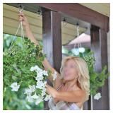 BeneLabel Wall Mount Ceiling Hooks with Safety Buckle - Plant Hanger Hooks - Outdoor Hanging Brackets for Hanging Plants, Lights, Wind Chimes & More - Rust Proof and Wind Proof